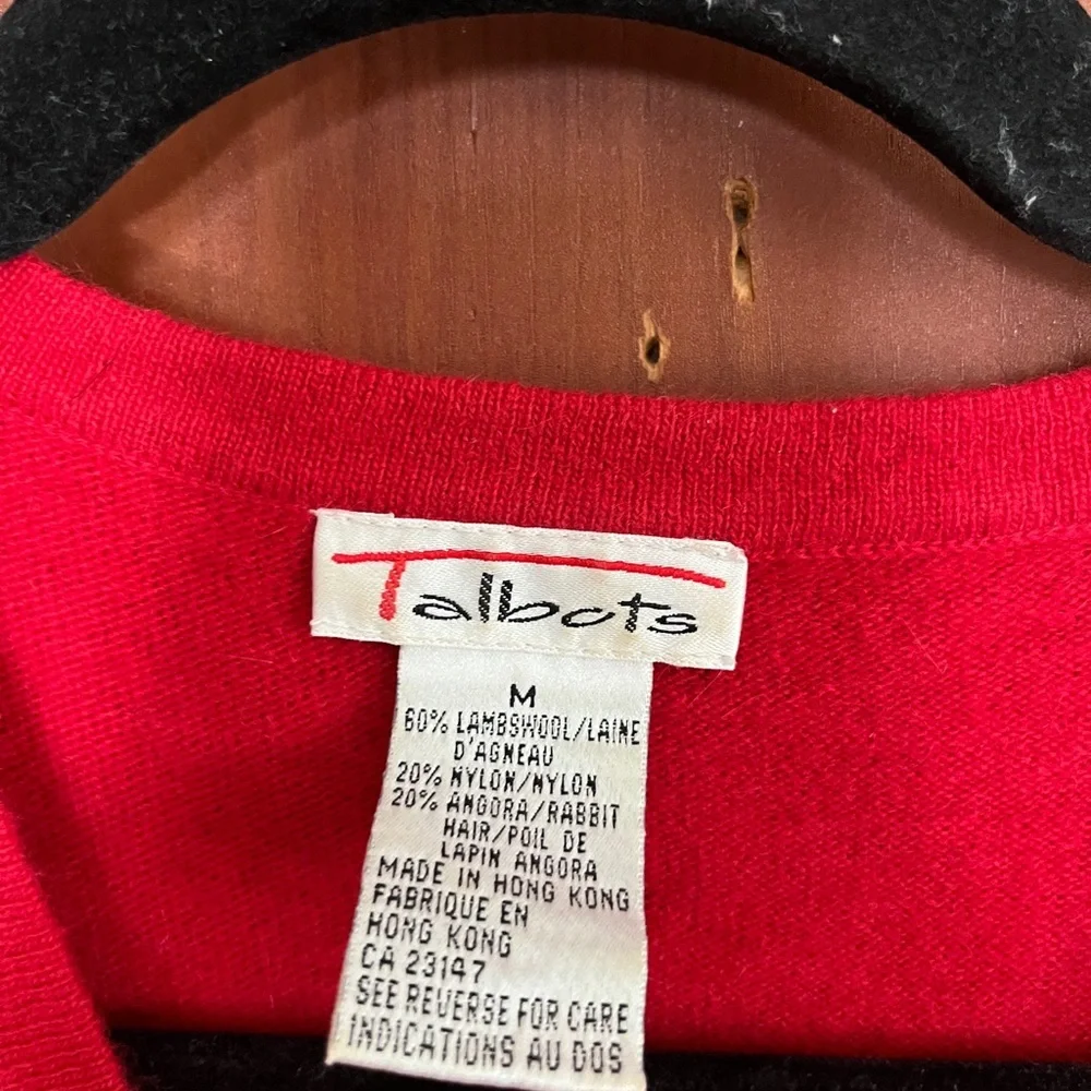 Talbots Red Embroidered V-Neck Sweater Vest - Picture 2 of 4
